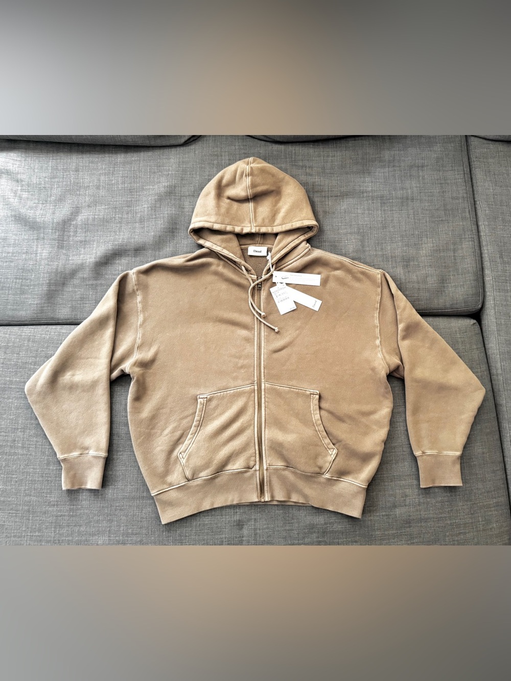 Elwood Core Hoodie Vintage Brown Medium Organic Cotton Brushed Terry Full Zip